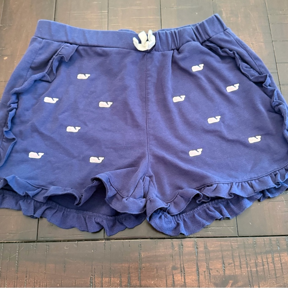 Vineyard Vines for Target Girls' Navy Ruffle Shorts with Whales XL 14/16